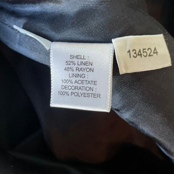 Ann Taylor Navy Blue Embroidered Career A-Line Skirt Size 6 - Picture 4 of 7